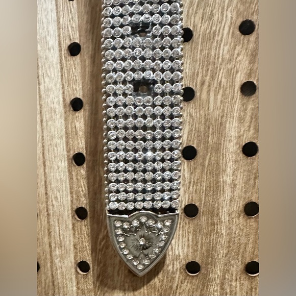 Nocona rhinestone cross silver western bling belt cowgirl - Picture 4 of 6